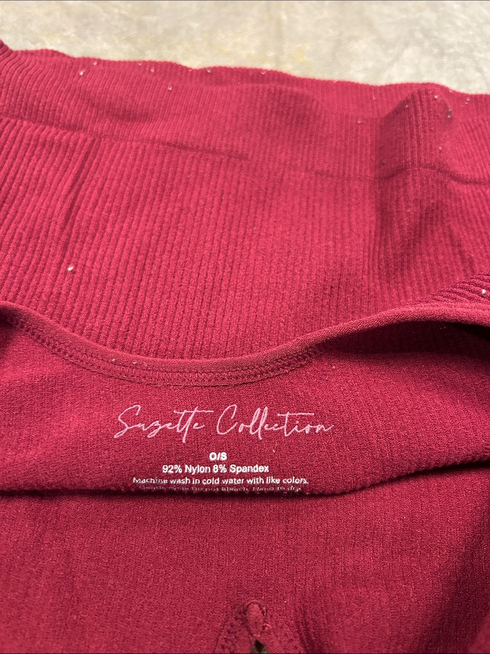 Suzette Collection Rib V Neck Seamless Tank - Raspberry View 3